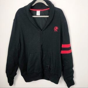 NIKE | LEBRON JAMES Snap Front Shawl Cardigan Black & Red Men’s Size X-Large